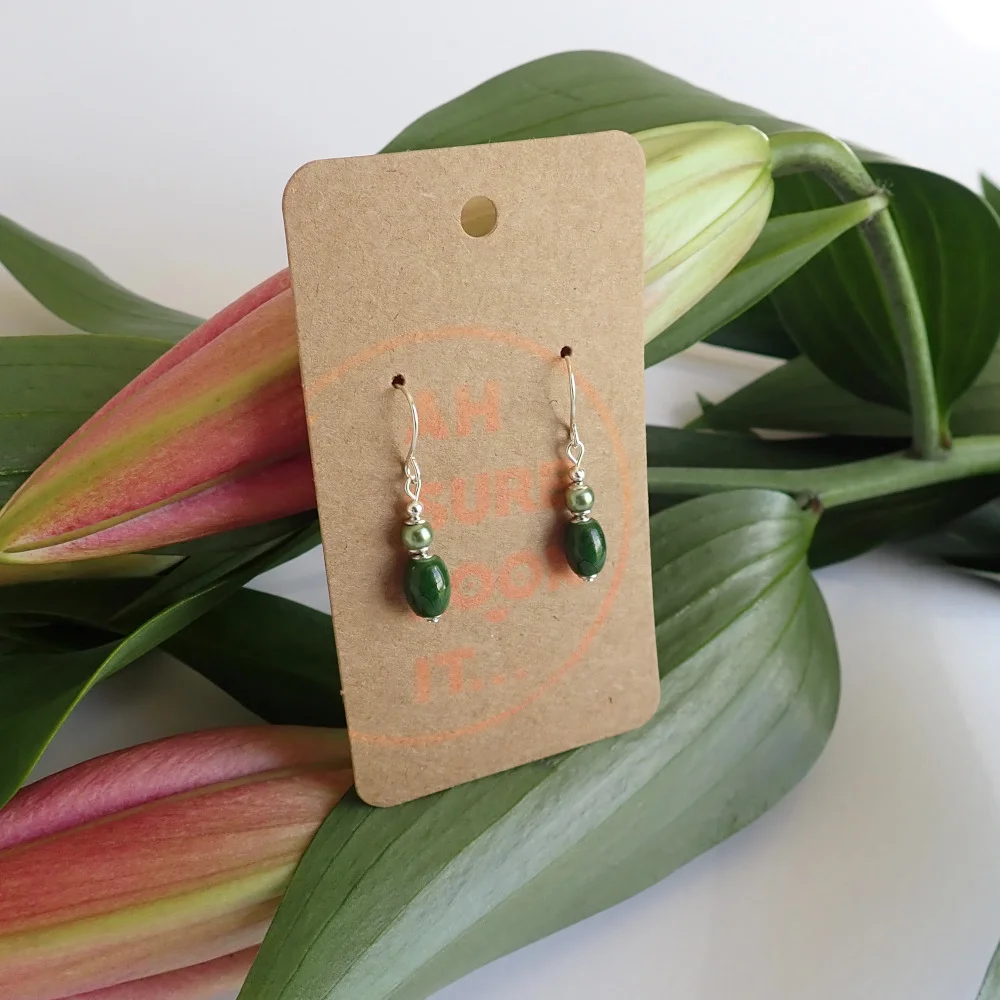 Green Mini Dangle Earrings - Ah Sure Look It