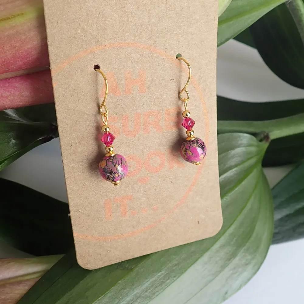 Pink Spray Earrings - Ah Sure Look It