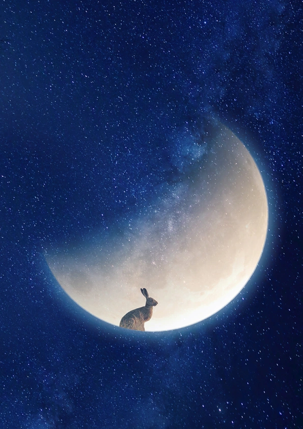 Prints - Moon River, Hare On The Moon